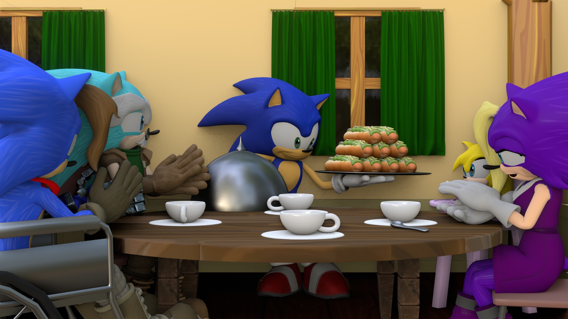 Hedgehog Family Archie Models Low-poly 3D model_108