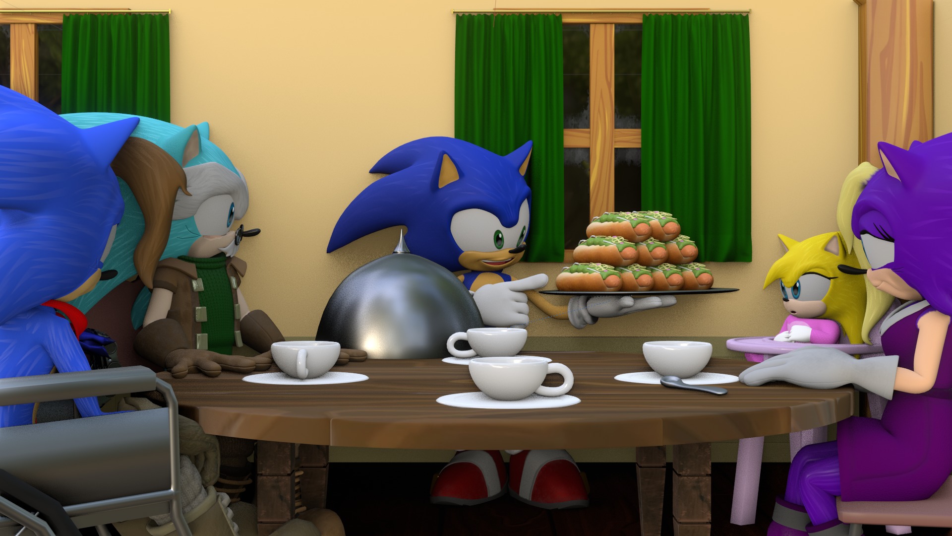 Hedgehog Family Archie Models Low-poly 3D model_95