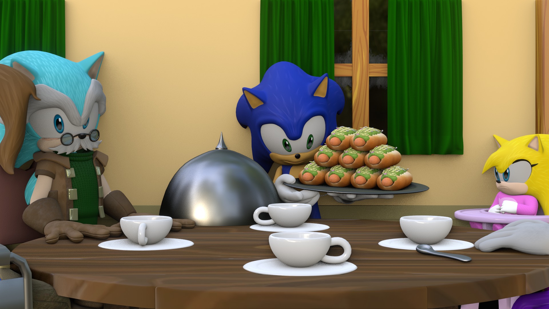 Hedgehog Family Archie Models Low-poly 3D model_28