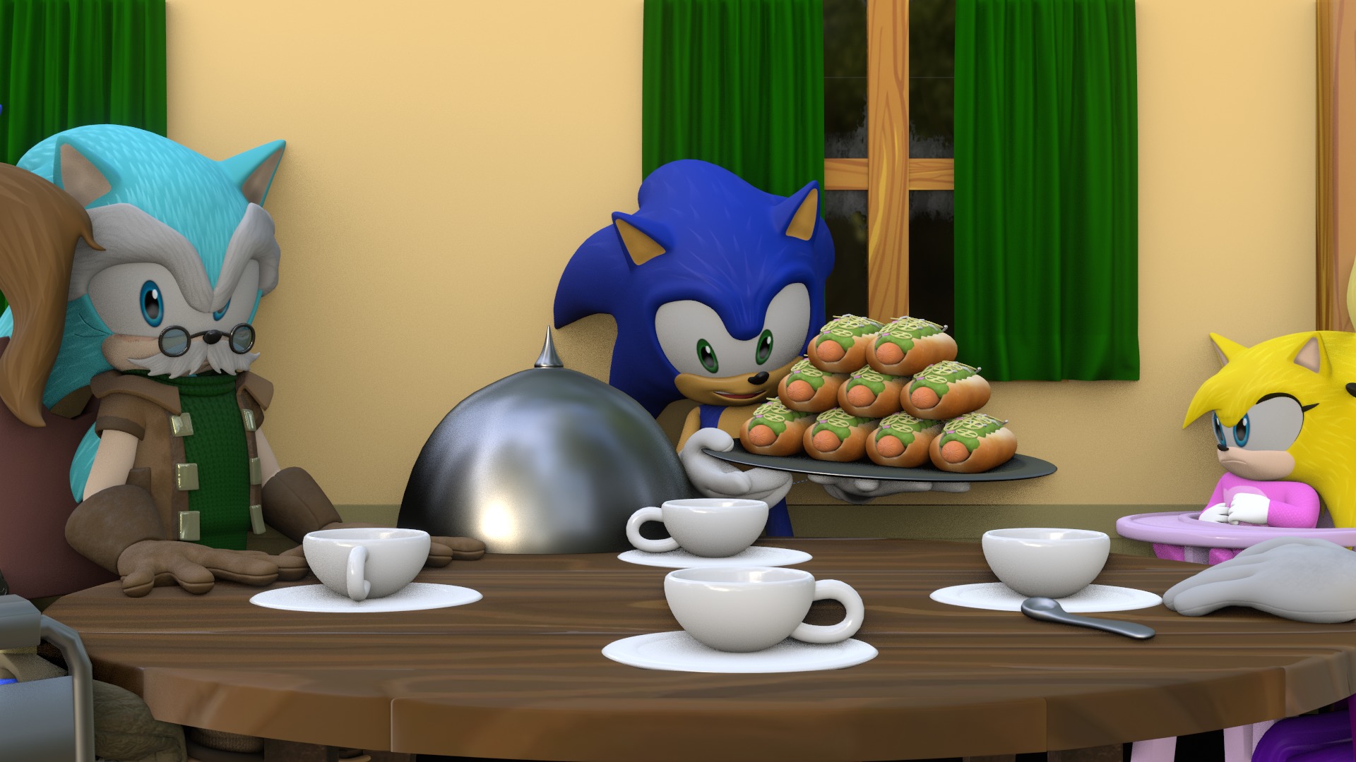 Hedgehog Family Archie Models Low-poly 3D model_12