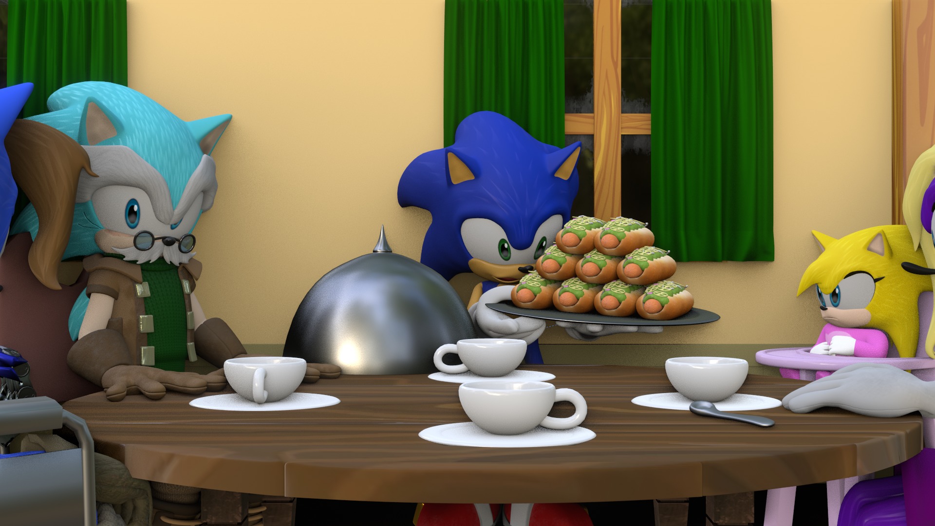 Hedgehog Family Archie Models Low-poly 3D model_13