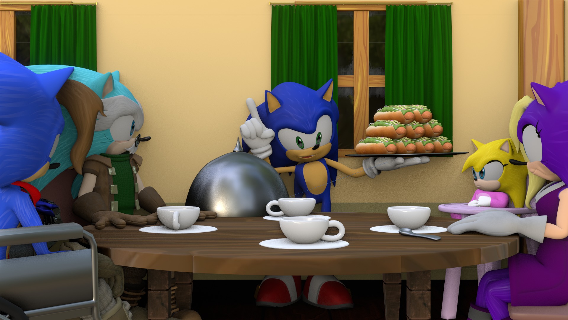Hedgehog Family Archie Models Low-poly 3D model_86