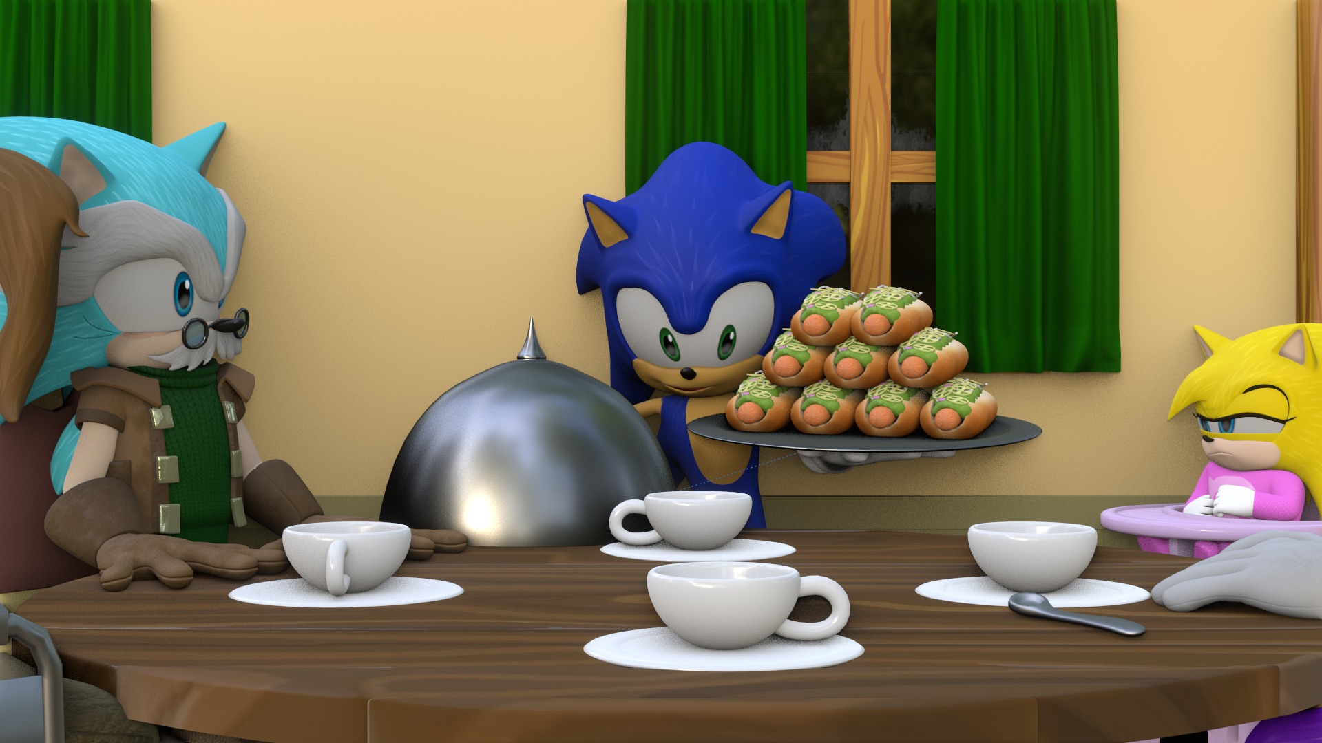 Hedgehog Family Archie Models Low-poly 3D model_22