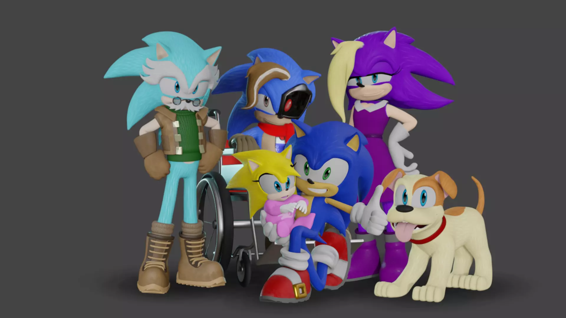 Hedgehog Family Archie Models Low-poly 3D model_0