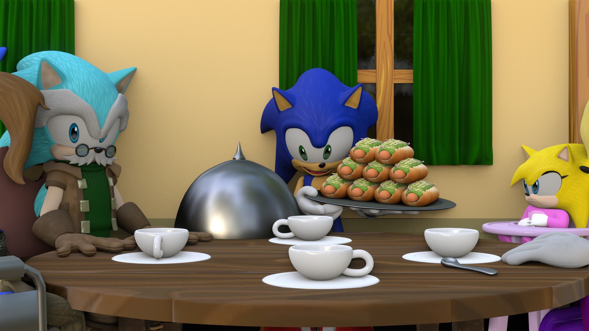 Hedgehog Family Archie Models Low-poly 3D model_36
