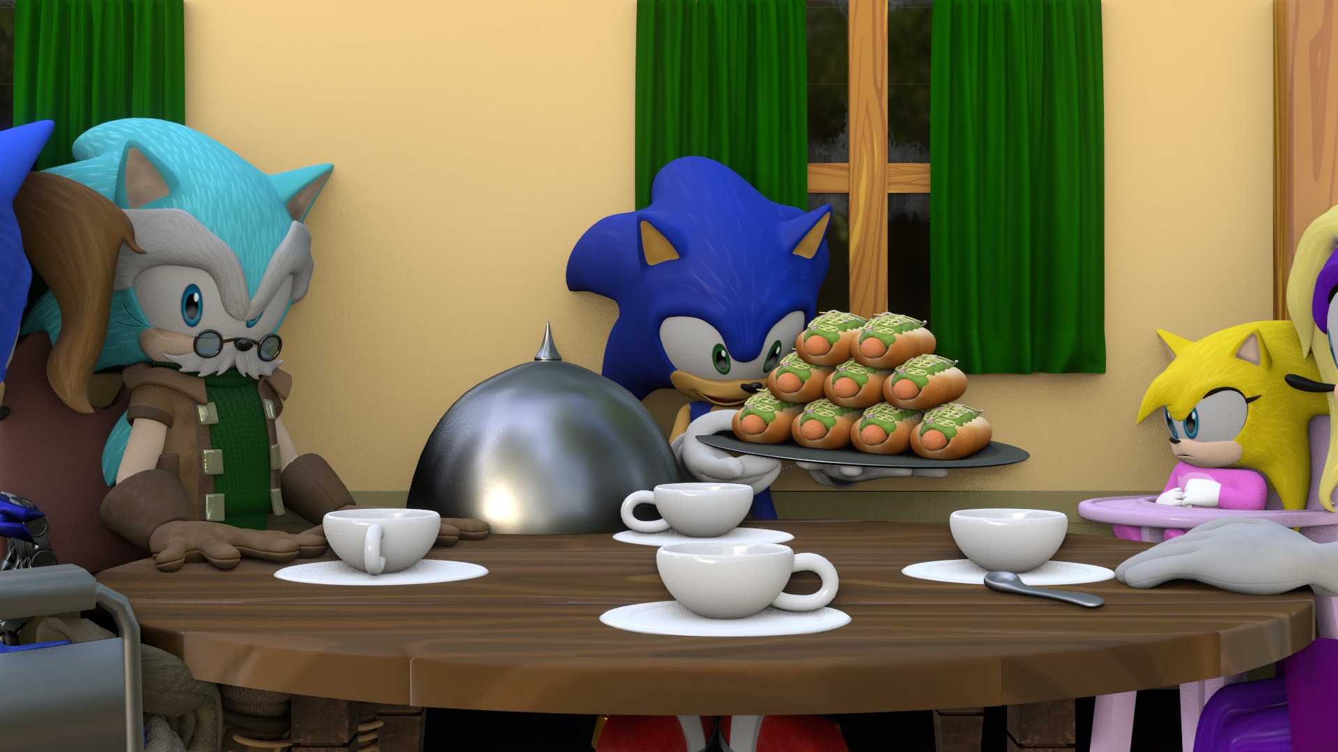 Hedgehog Family Archie Models Low-poly 3D model_20