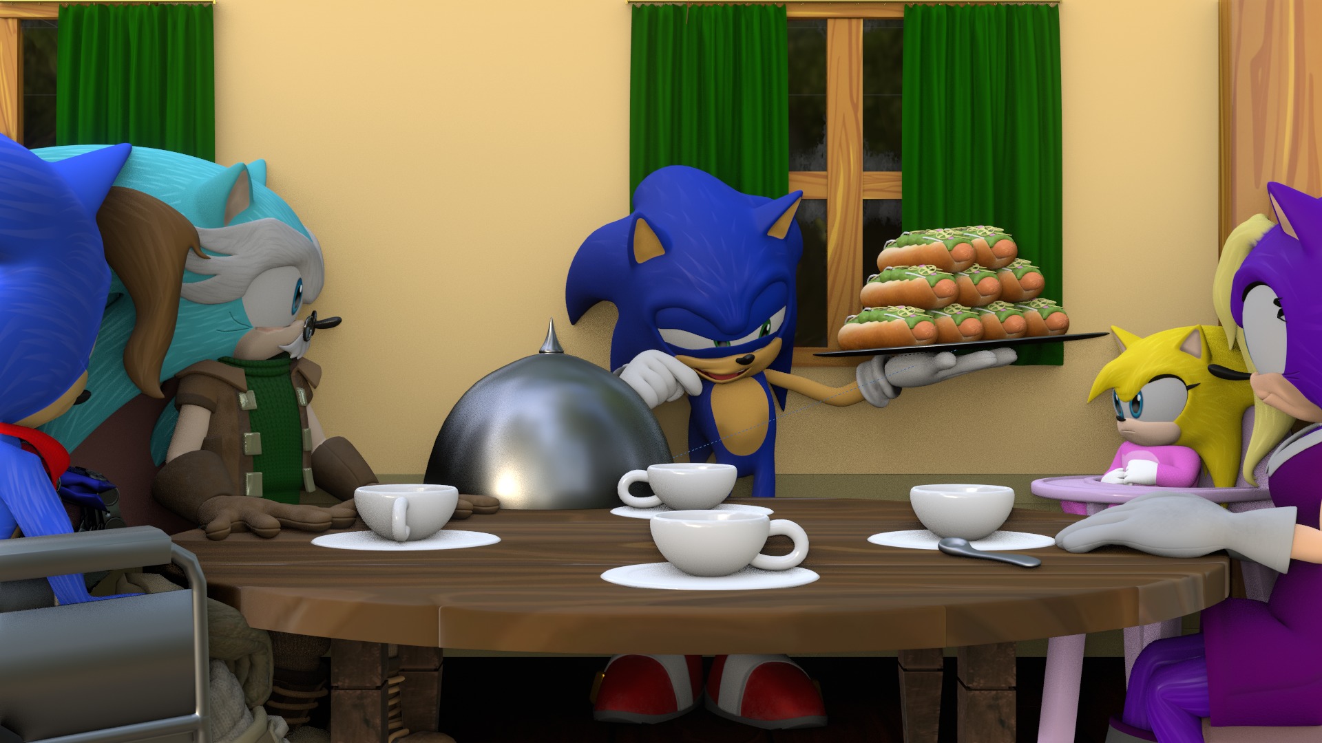Hedgehog Family Archie Models Low-poly 3D model_18