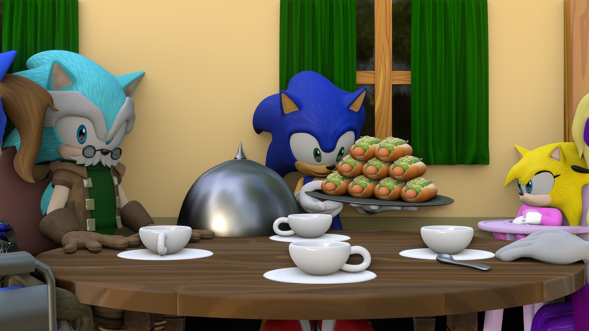 Hedgehog Family Archie Models Low-poly 3D model_39