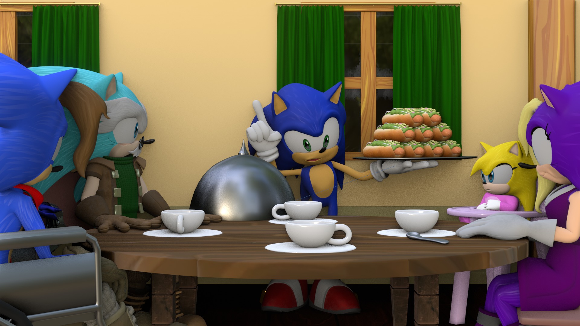 Hedgehog Family Archie Models Low-poly 3D model_90