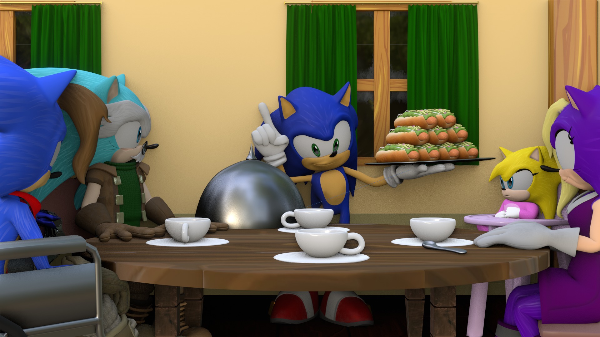 Hedgehog Family Archie Models Low-poly 3D model_84