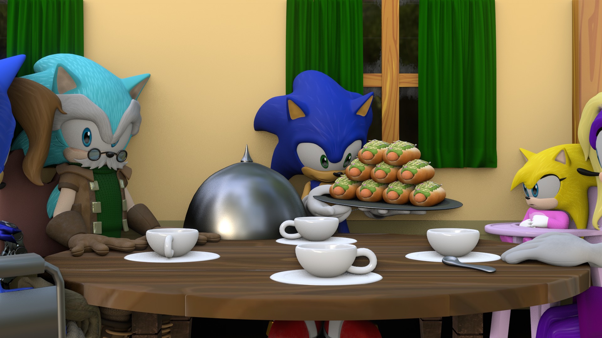 Hedgehog Family Archie Models Low-poly 3D model_52