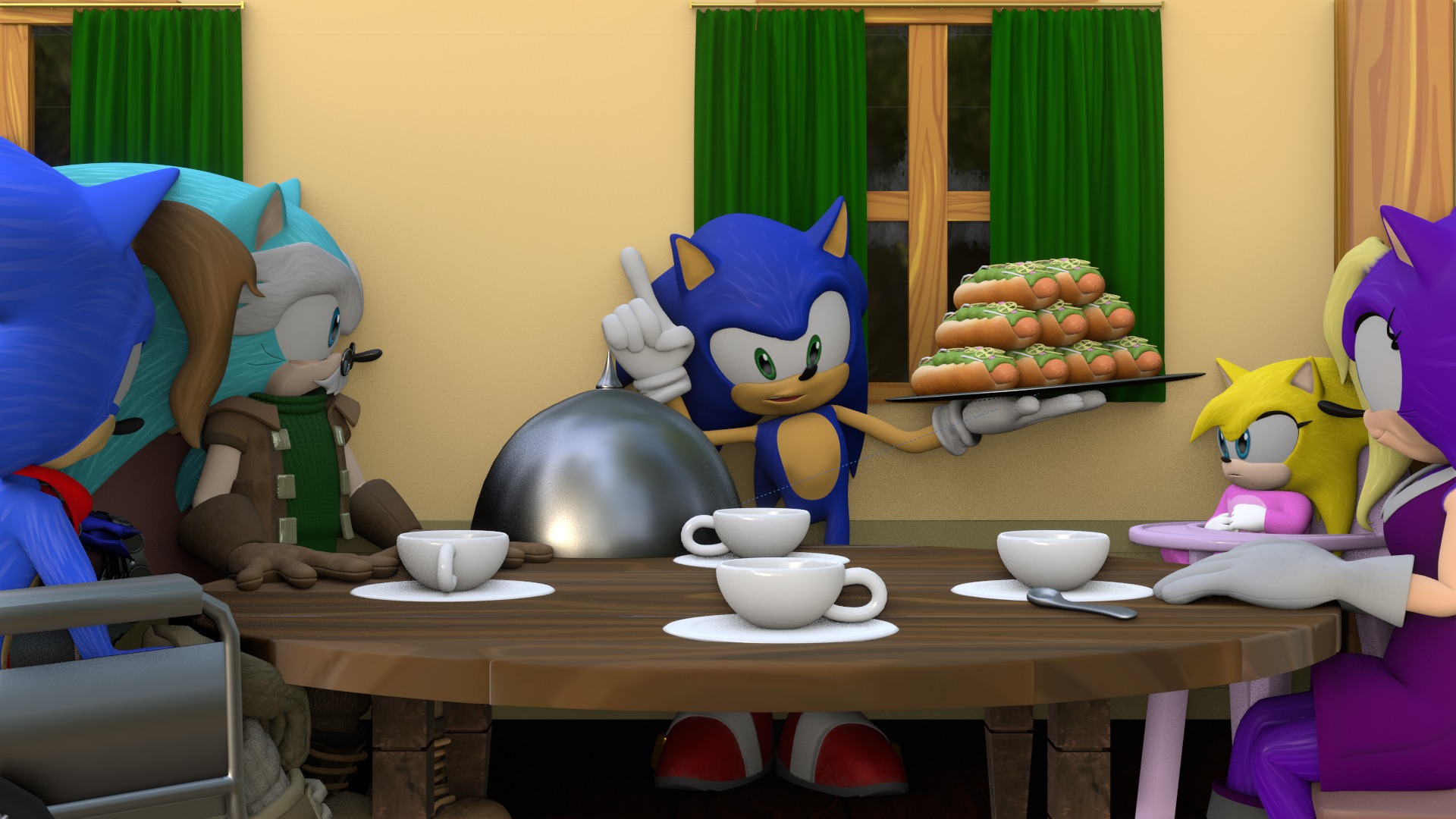 Hedgehog Family Archie Models Low-poly 3D model_81