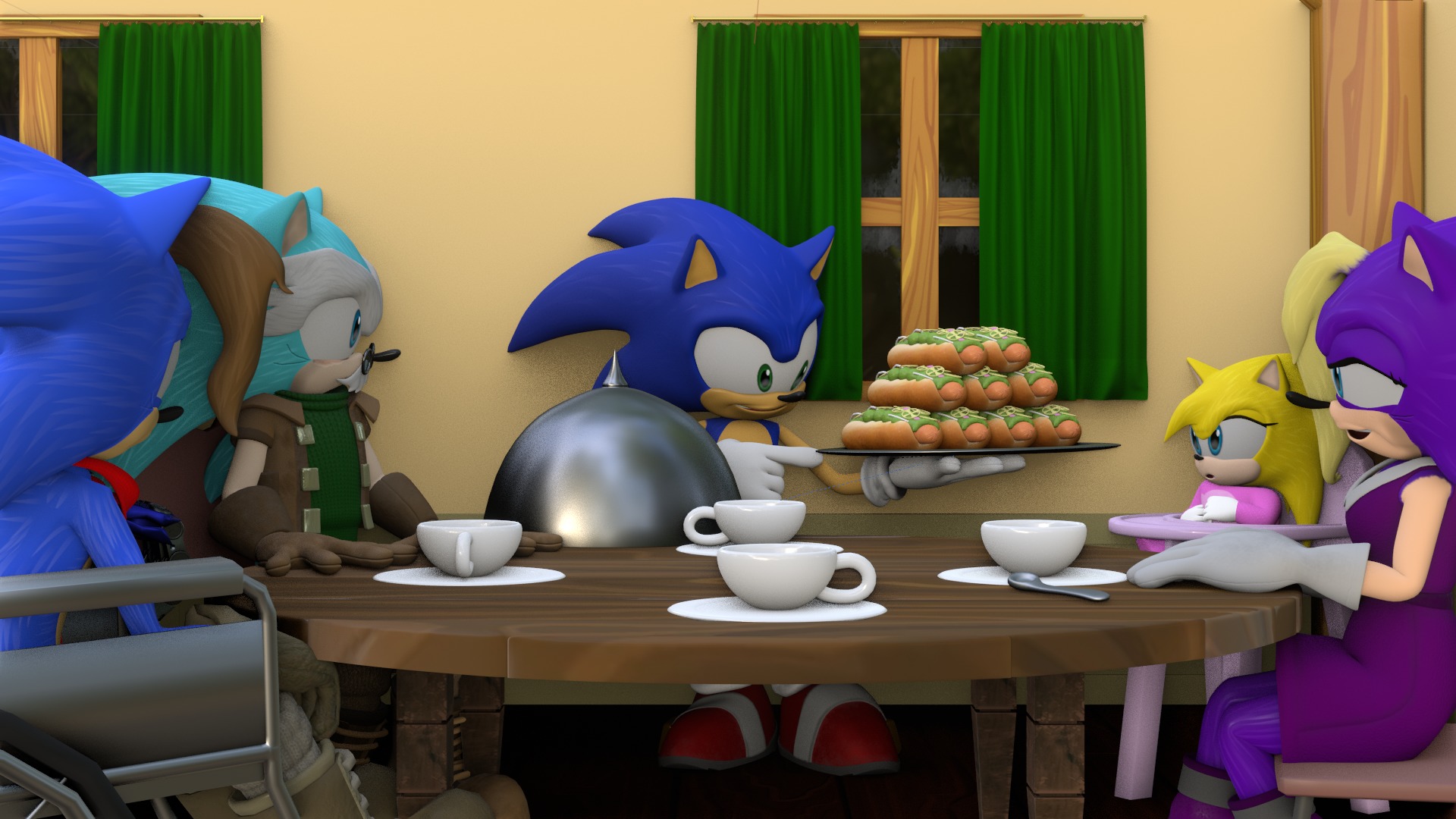 Hedgehog Family Archie Models Low-poly 3D model_97