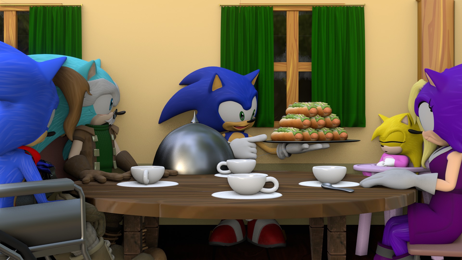 Hedgehog Family Archie Models Low-poly 3D model_16