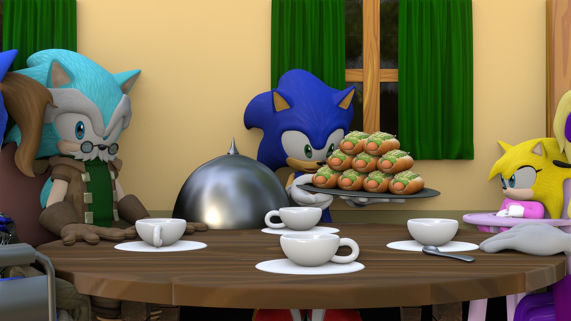 Hedgehog Family Archie Models Low-poly 3D model_10