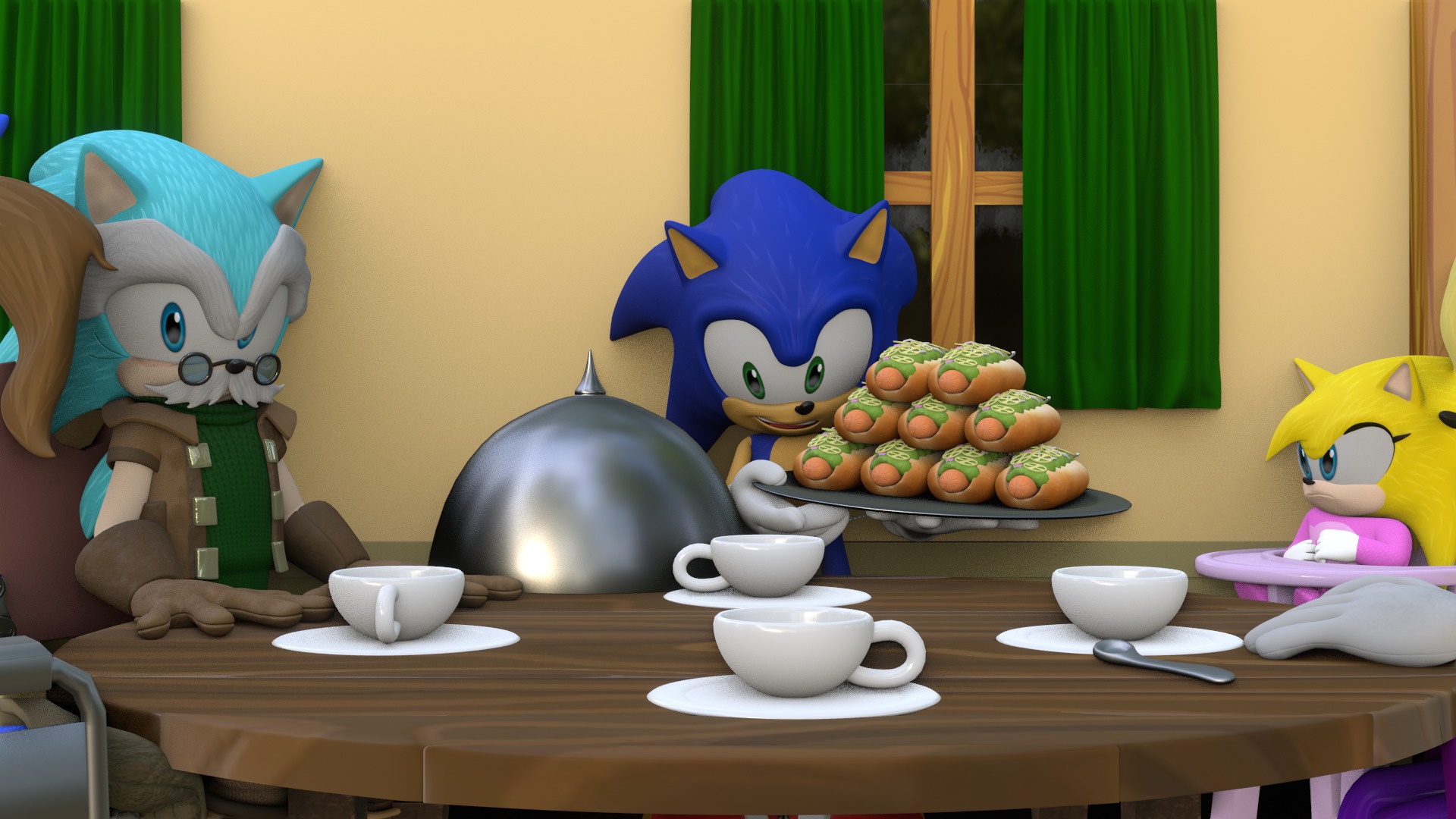 Hedgehog Family Archie Models Low-poly 3D model_33