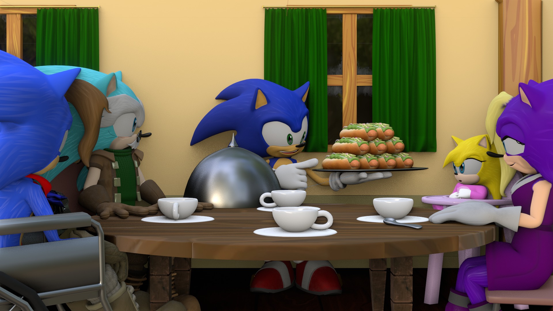 Hedgehog Family Archie Models Low-poly 3D model_11