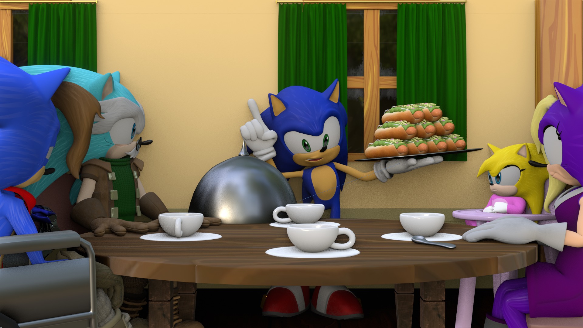 Hedgehog Family Archie Models Low-poly 3D model_79