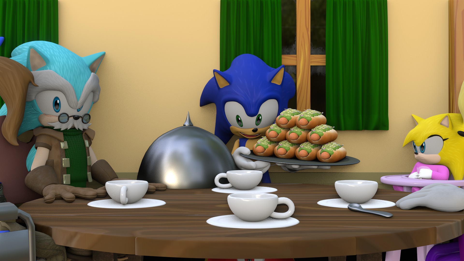 Hedgehog Family Archie Models Low-poly 3D model_41