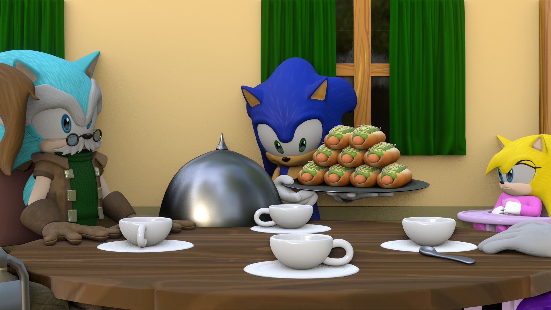 Hedgehog Family Archie Models Low-poly 3D model_25