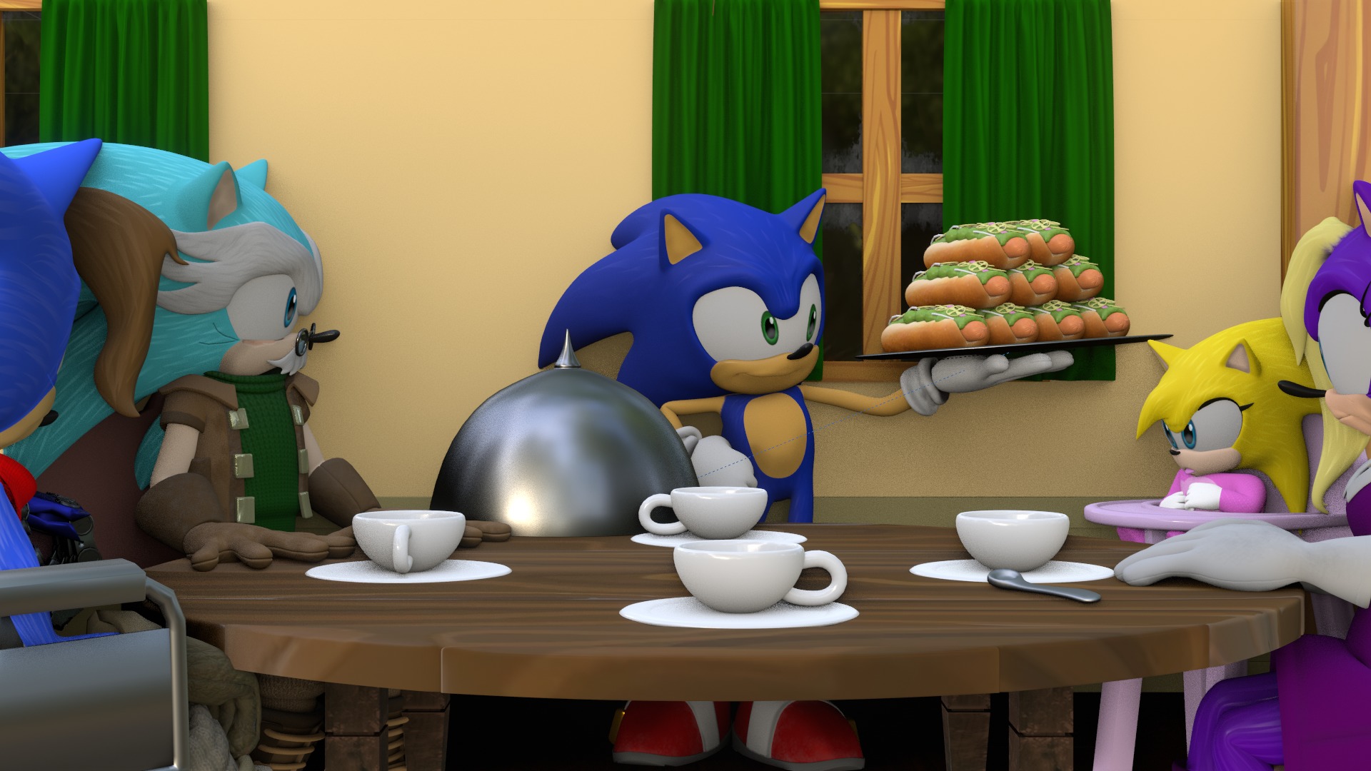 Hedgehog Family Archie Models Low-poly 3D model_60