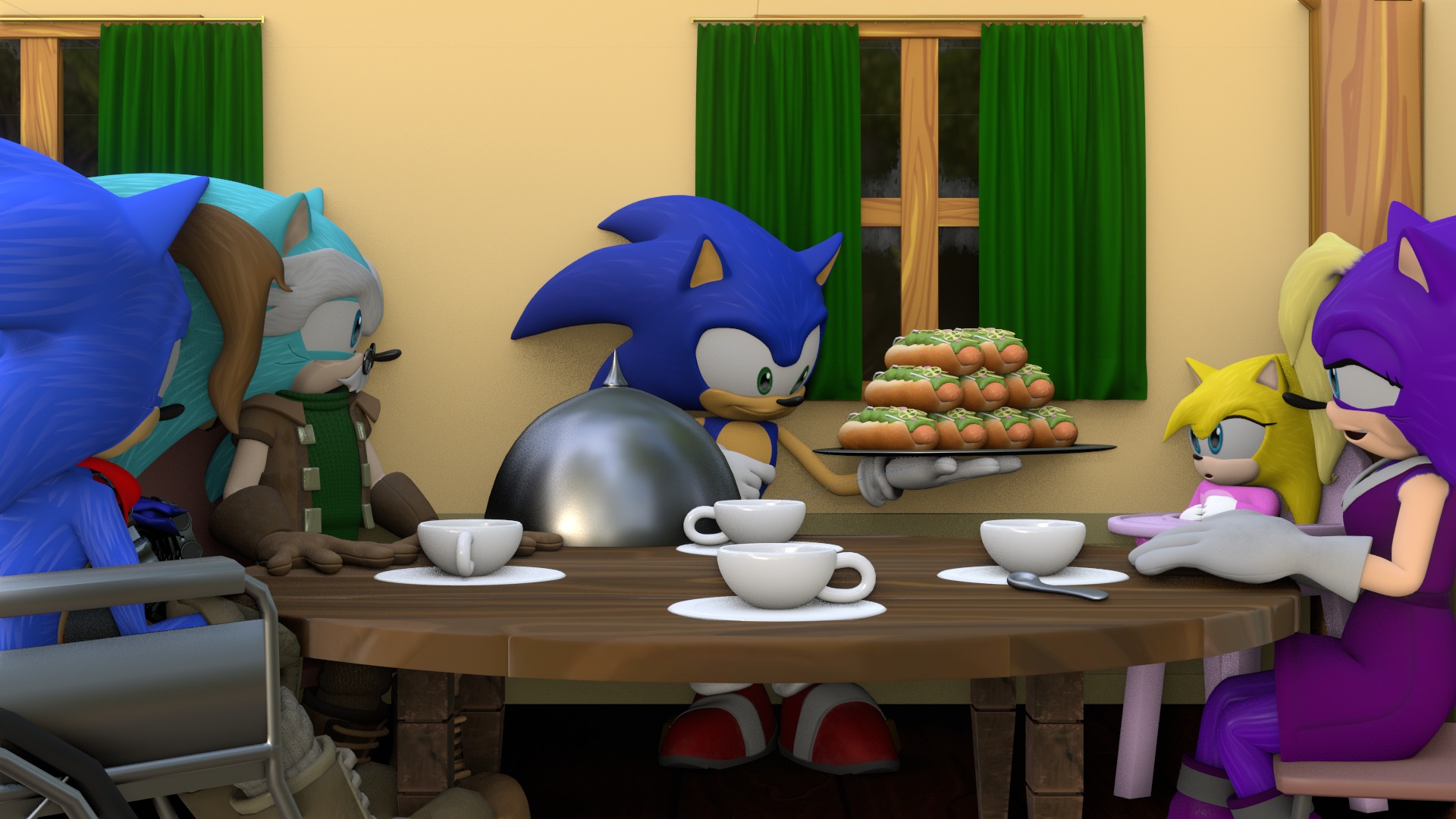 Hedgehog Family Archie Models Low-poly 3D model_99