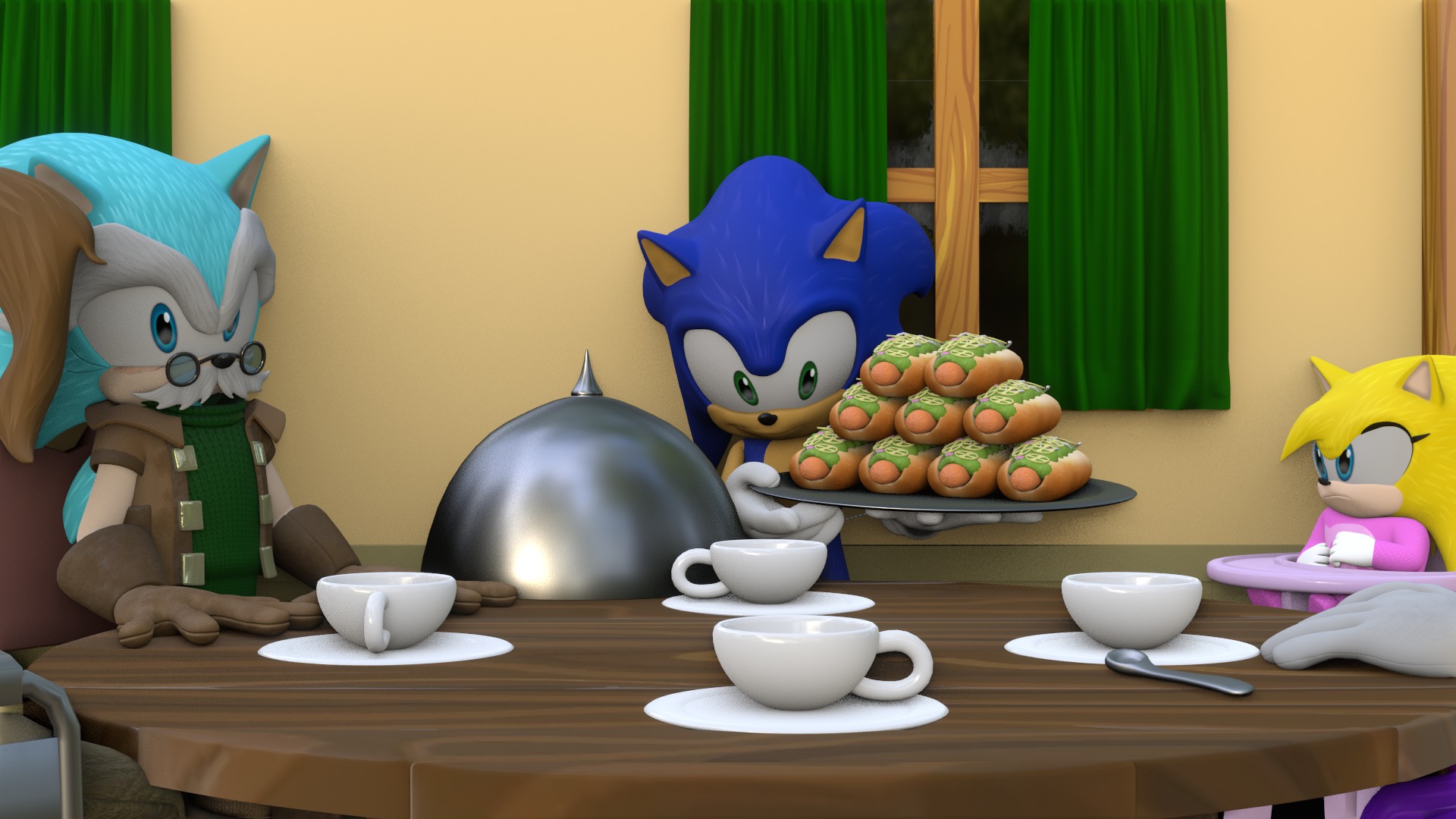 Hedgehog Family Archie Models Low-poly 3D model_26