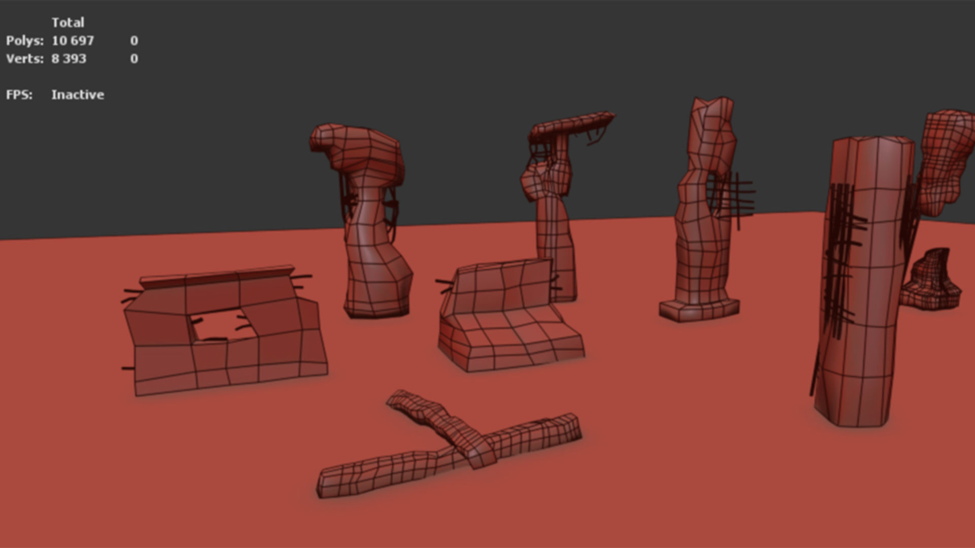 Broken Concrete Pillars  Damaged 3D Asset Pack Set of 10  Low-poly 3D model_1