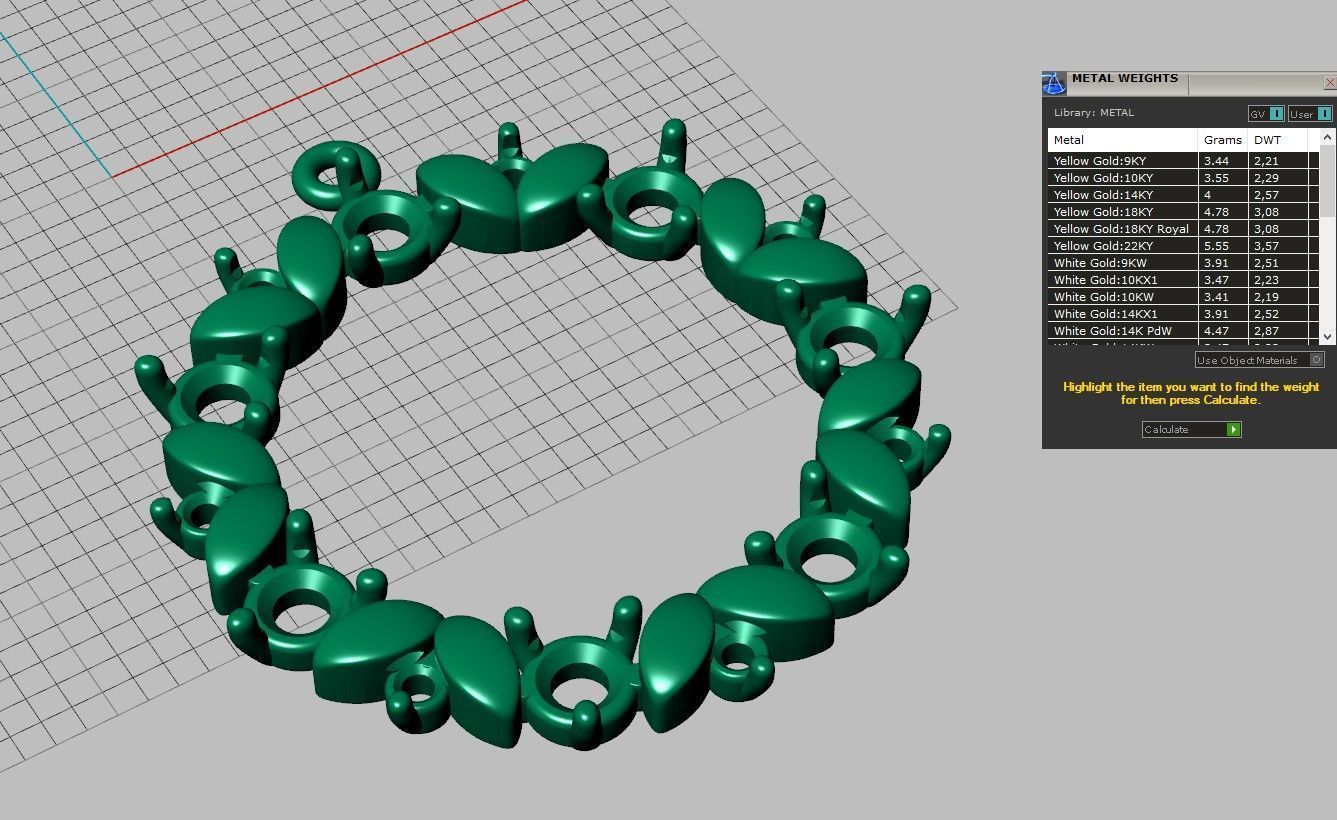 Pendant  circle with diamonds 3D print model_5