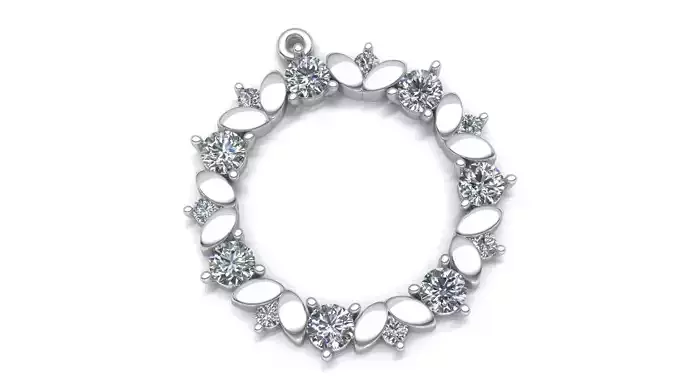 Pendant  circle with diamonds