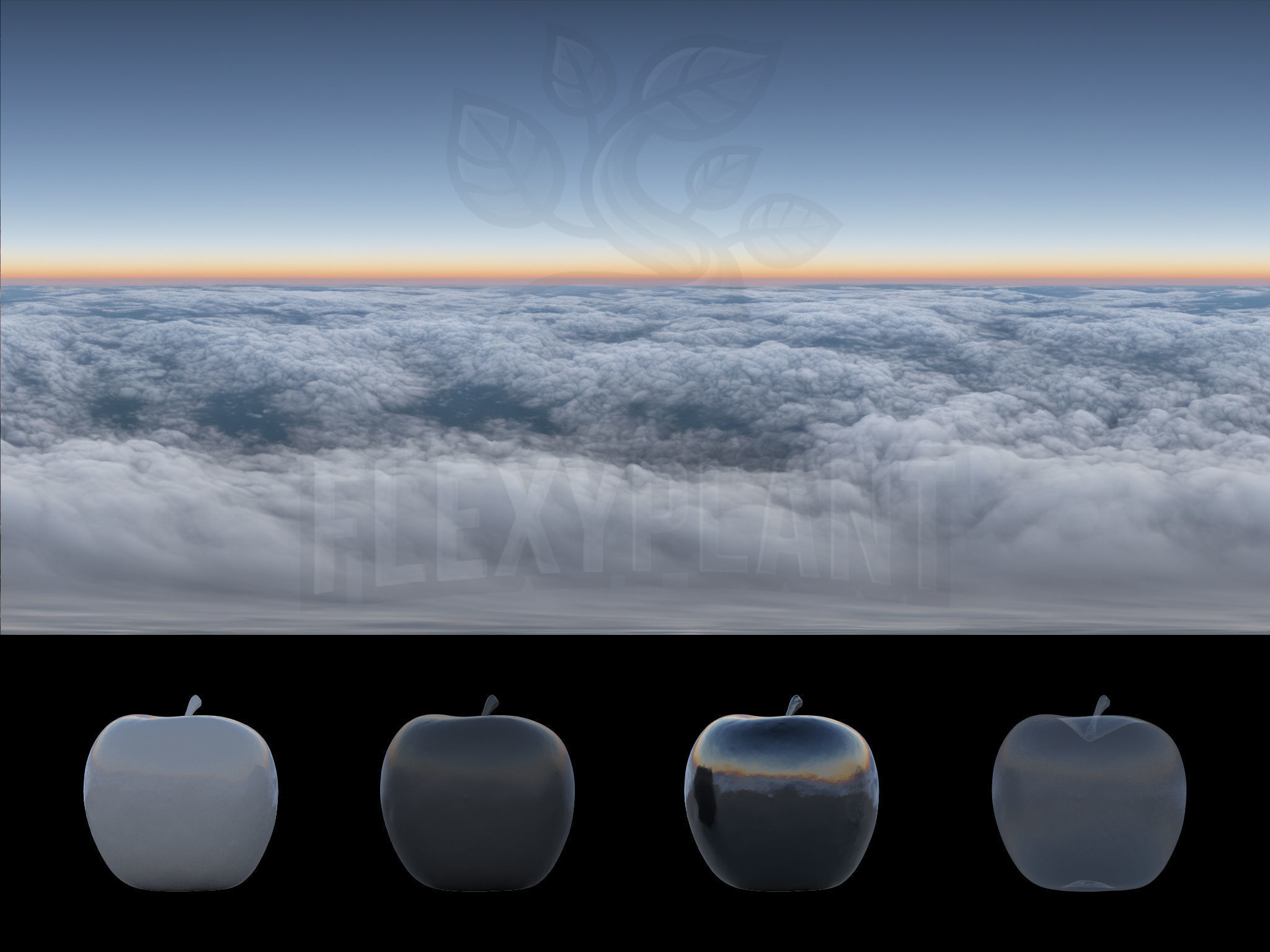 Realistic HDRI 18pcs 12k Sky Cloud Low-poly 3D model_9