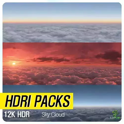 Realistic HDRI 18pcs 12k Sky Cloud Low-poly 3D model