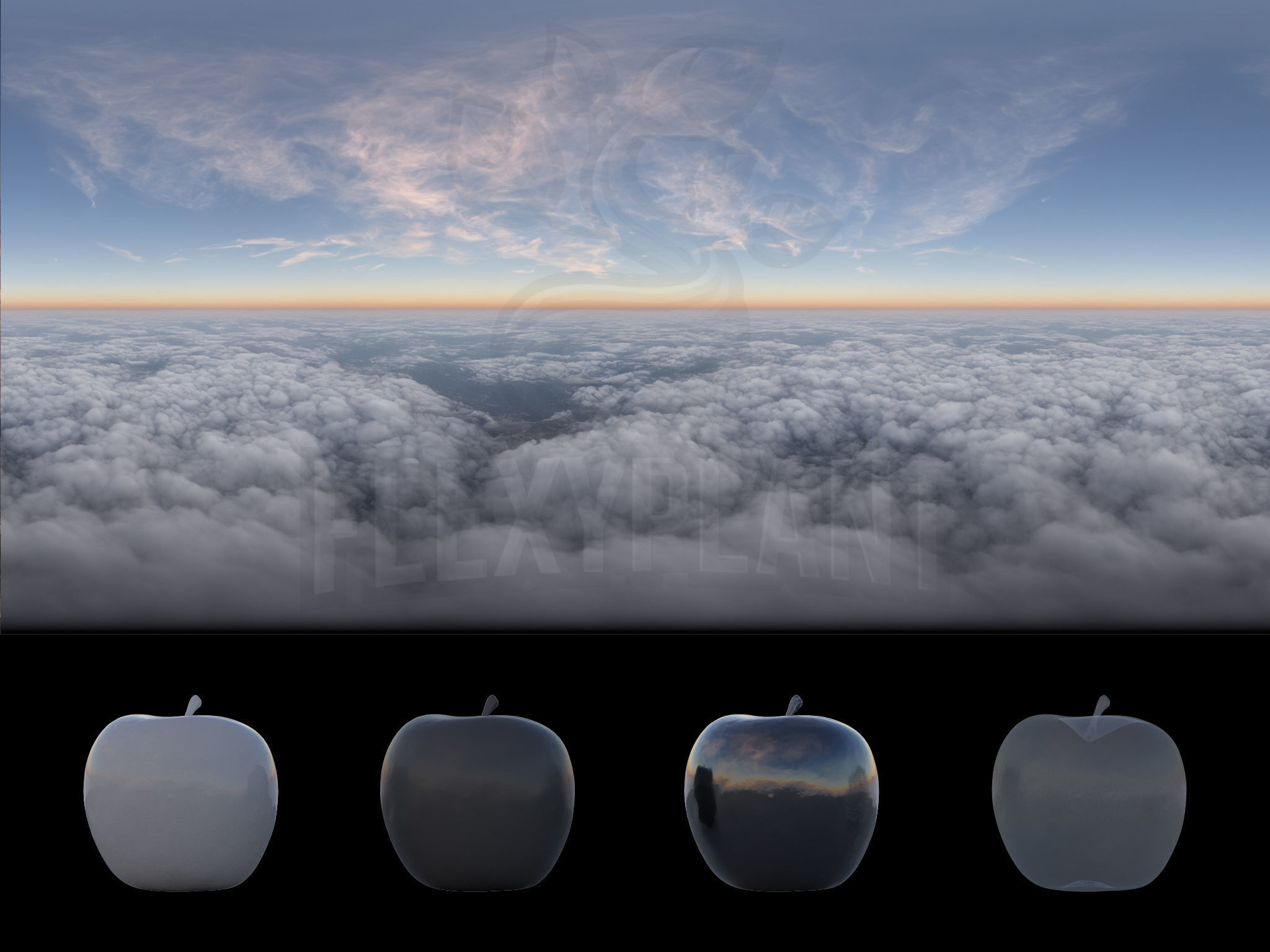 Realistic HDRI 18pcs 12k Sky Cloud Low-poly 3D model_8