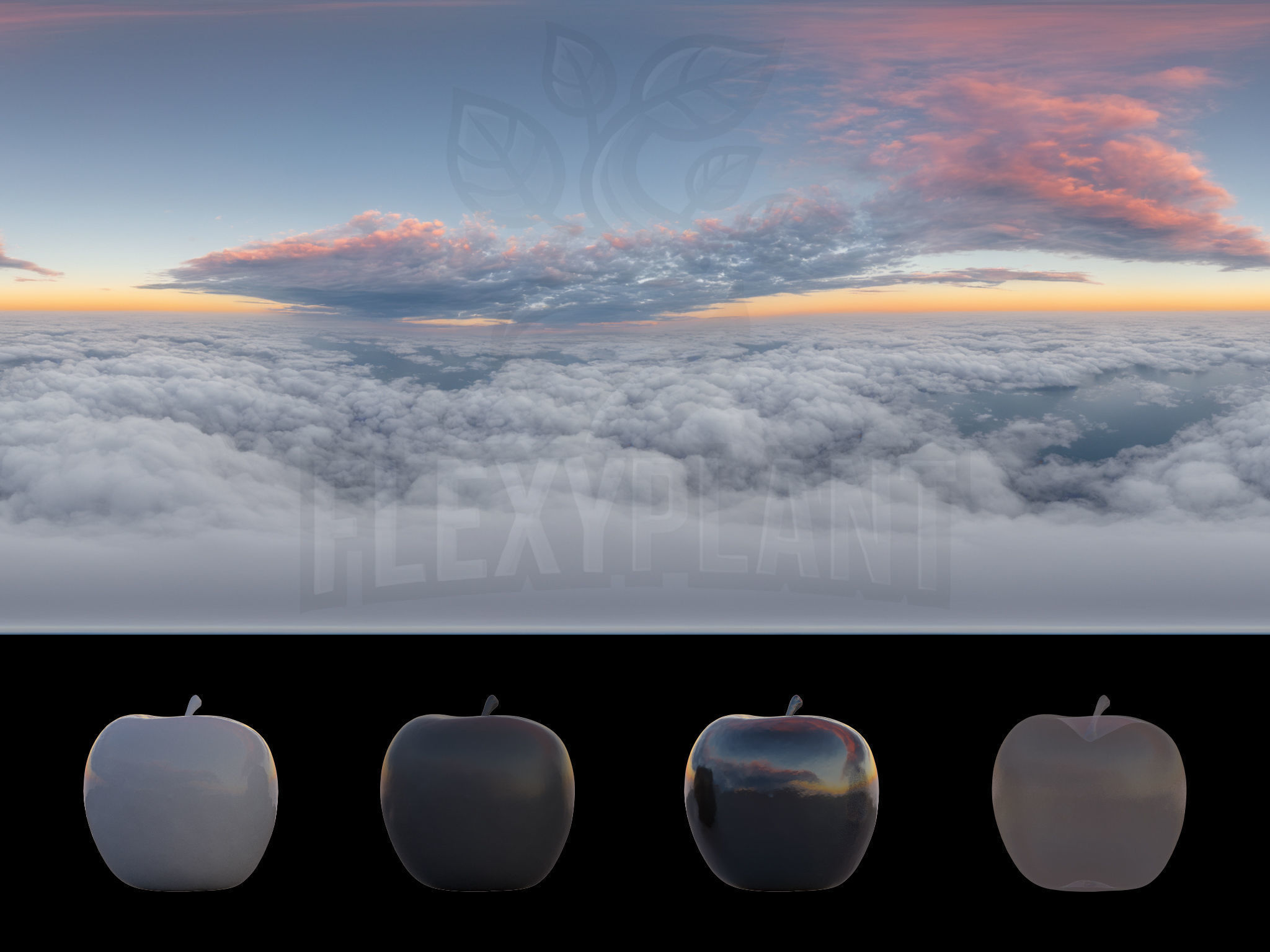 Realistic HDRI 18pcs 12k Sky Cloud Low-poly 3D model_7