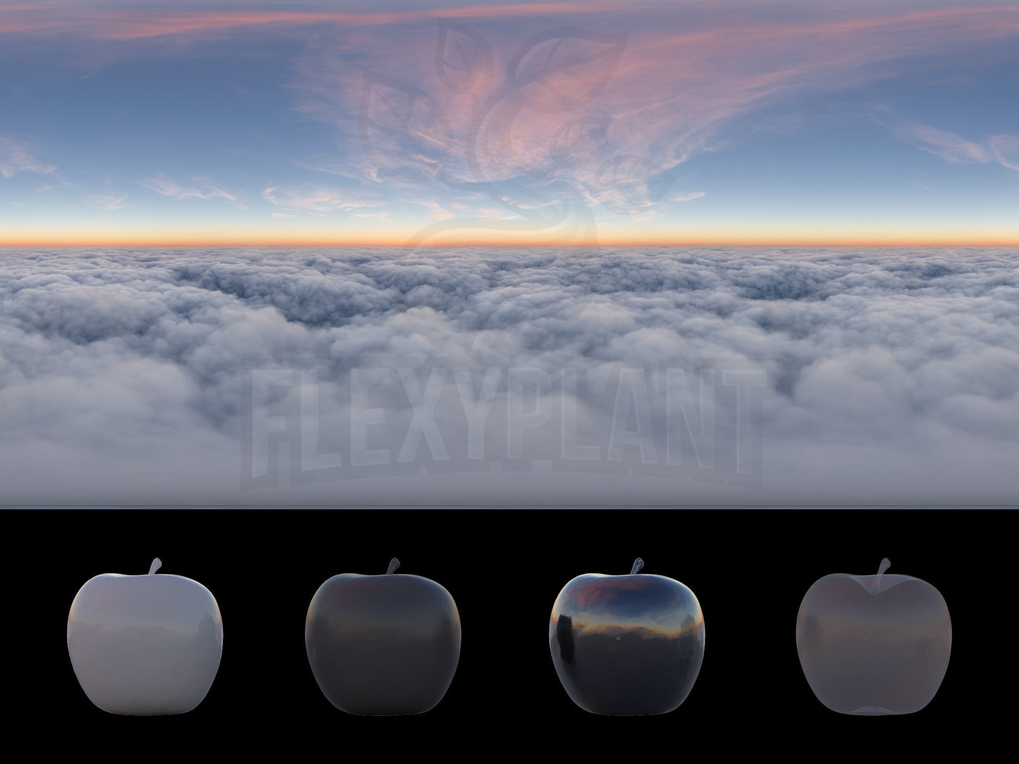 Realistic HDRI 18pcs 12k Sky Cloud Low-poly 3D model_6
