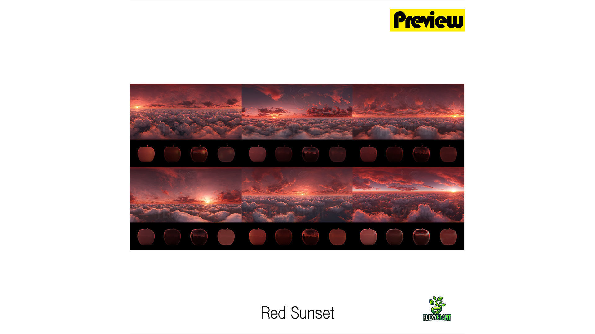 Realistic HDRI 18pcs 12k Sky Cloud Low-poly 3D model_2