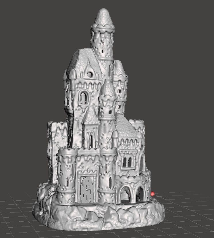 christmas village lighted castle with led wrap around pole 3D print model_6