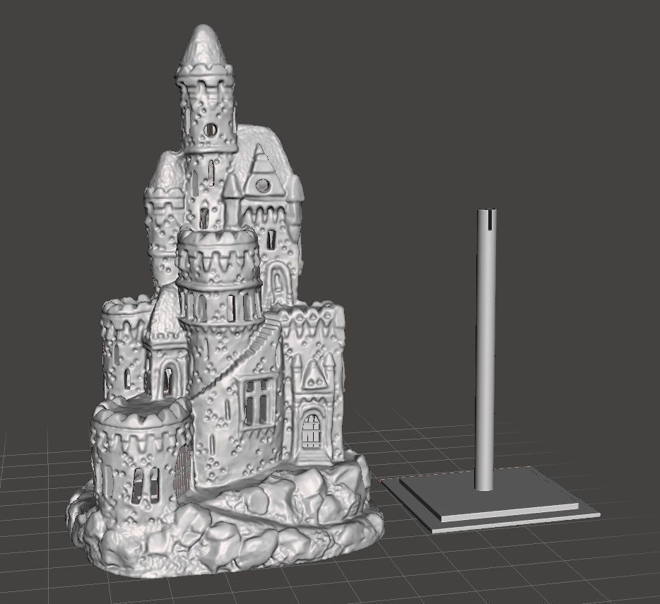 christmas village lighted castle with led wrap around pole 3D print model_7