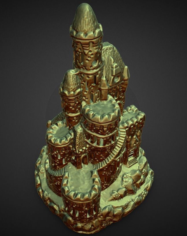 christmas village lighted castle with led wrap around pole 3D print model_3