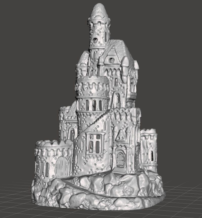 christmas village lighted castle with led wrap around pole 3D print model_8