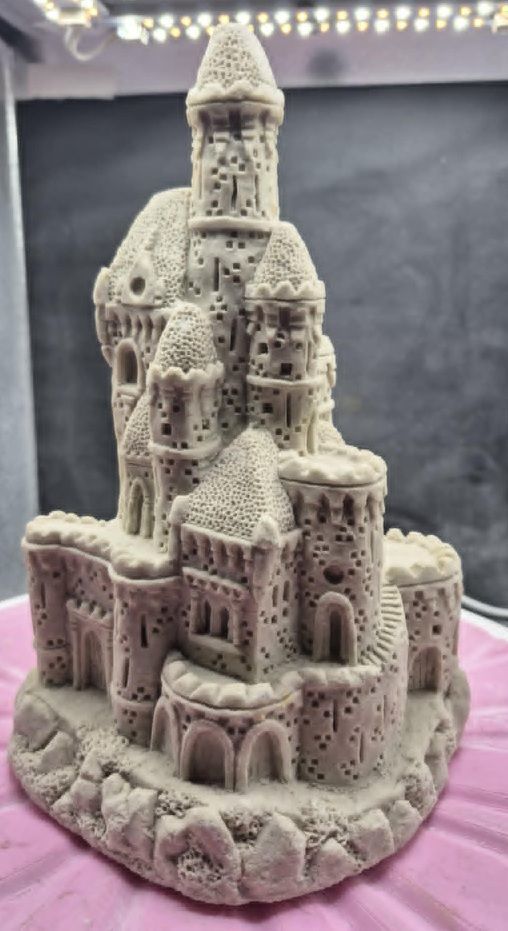 christmas village lighted castle with led wrap around pole 3D print model_5