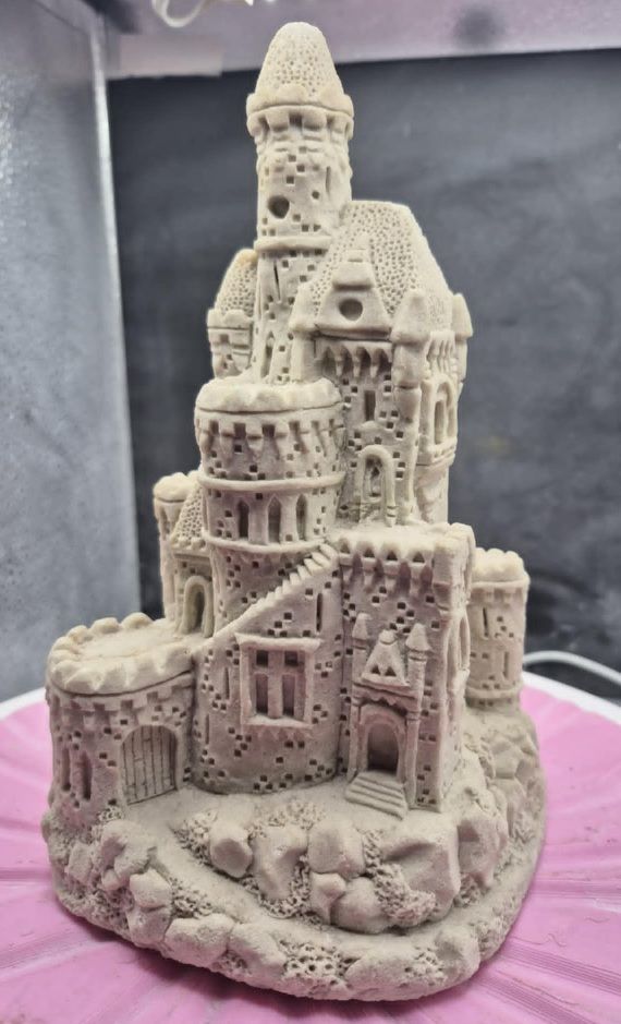 christmas village lighted castle with led wrap around pole 3D print model_4