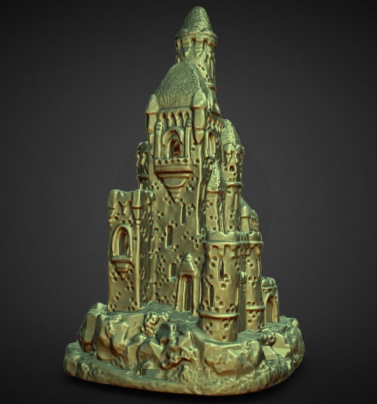 christmas village lighted castle with led wrap around pole 3D print model_1