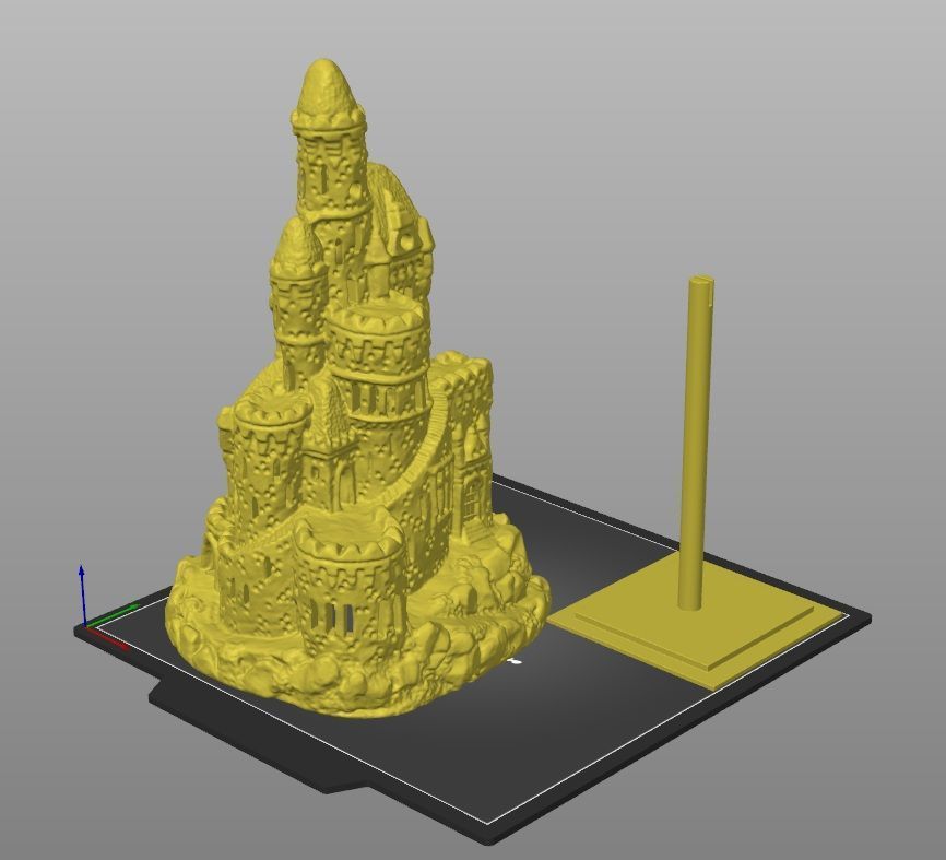 christmas village lighted castle with led wrap around pole 3D print model_10