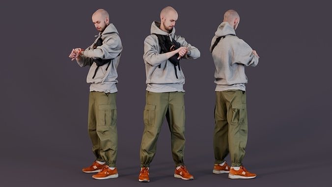 Time Keeper - Urban Man Adjusting Watch 3D model