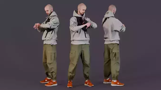 Time Keeper - Urban Man Adjusting Watch