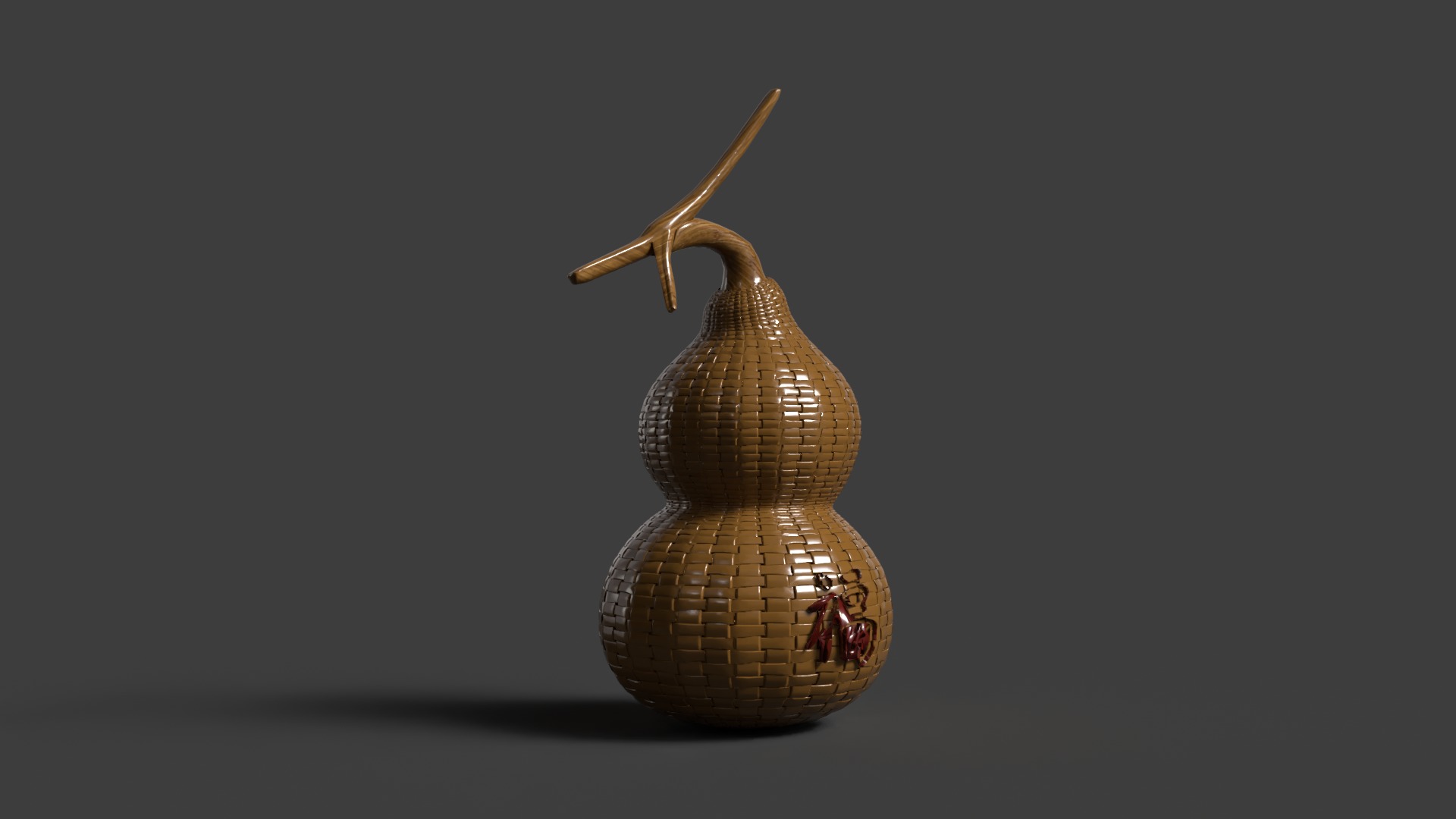 Chinese weaver gourd Low-poly 3D model_3