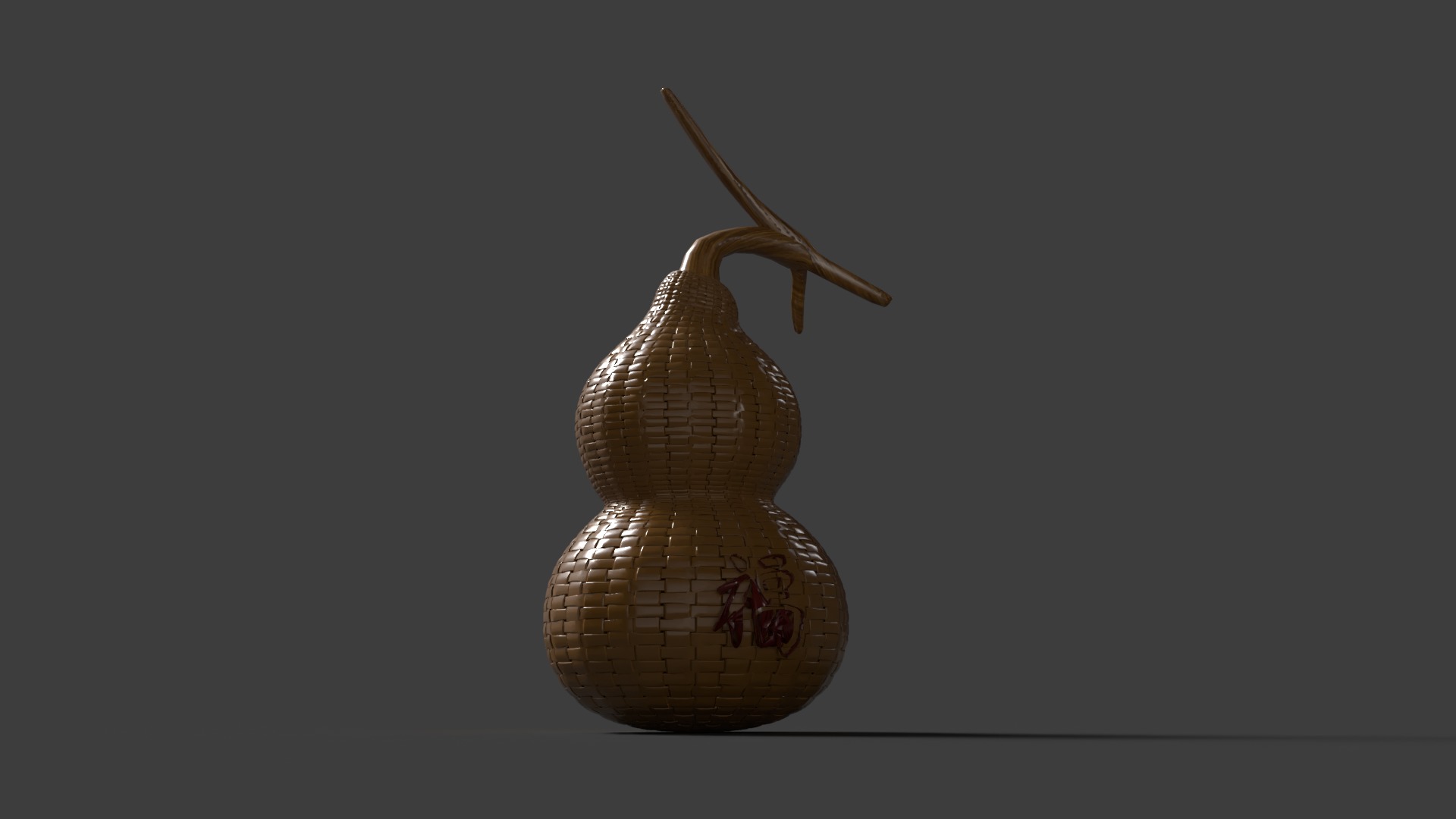 Chinese weaver gourd Low-poly 3D model_5