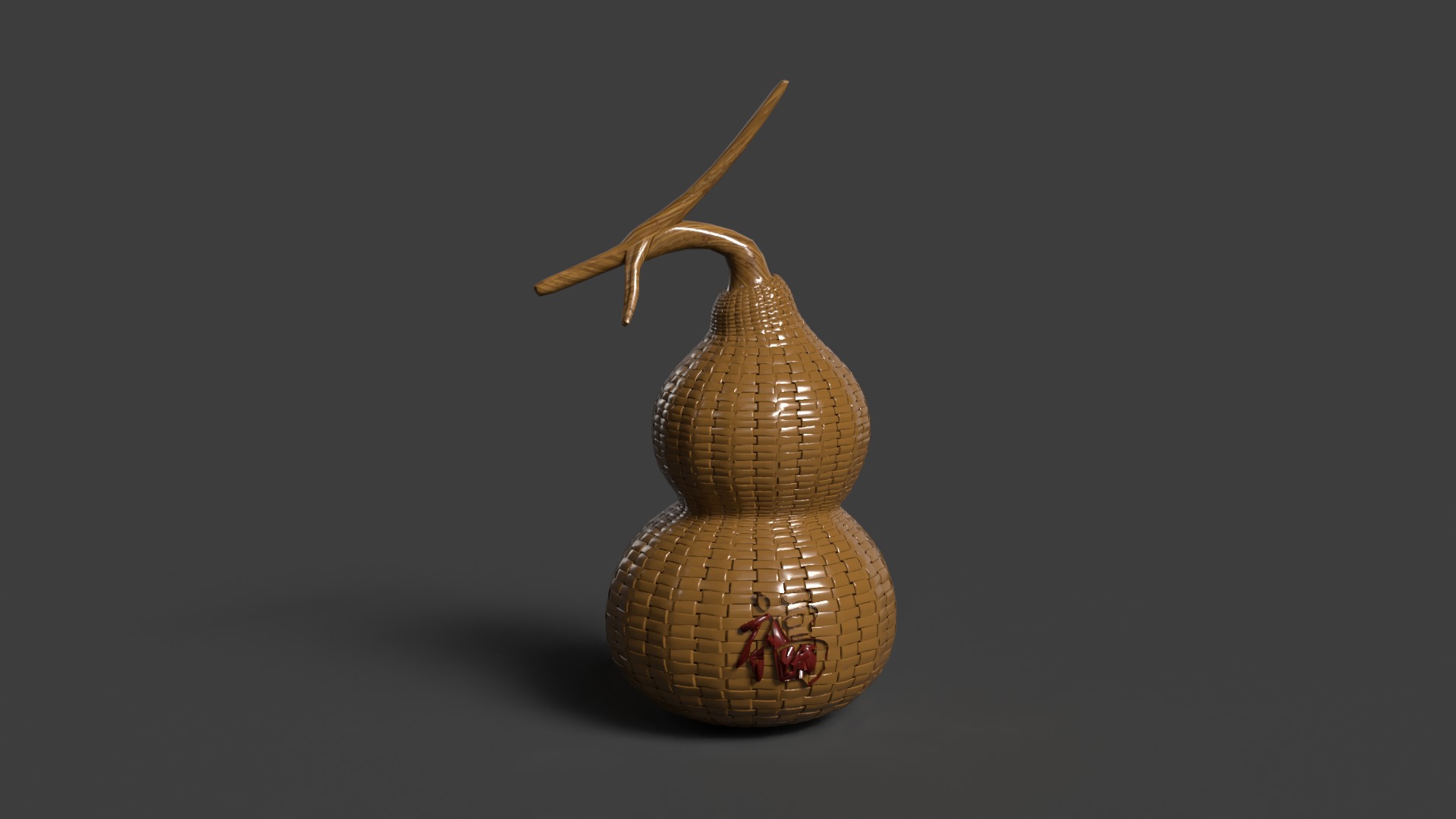 Chinese weaver gourd Low-poly 3D model_2