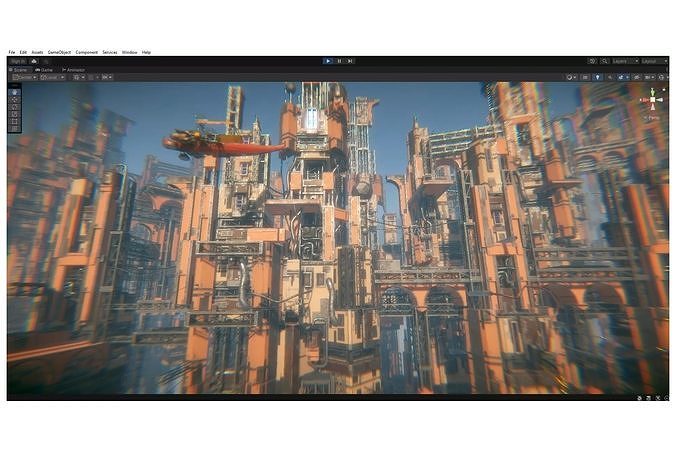 cyberpunk - Tall City Low-poly 3D model 6
